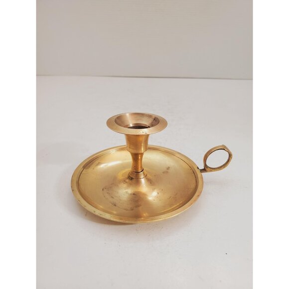 Vintage Brass Candle Holder - Brass Candlestick Holder - Brass Chamberst… - Picture 2 of 10